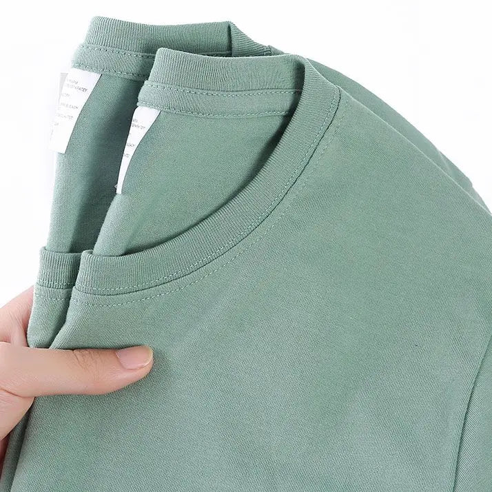 100% Cotton T-shirt Men Women Solid Color O Neck Short-sleeved Tops Summer Korean Loose Half-sleeve T Shirt Unisex M-4XL